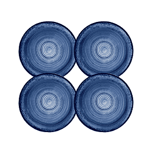 Jogo de Pratos de Sobremesa Kit 4 Peças Esfera Azul 21cm Porcelana Schmidt