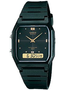 Relógio CASIO Masculino Vintage AW-48HE-1AVDF *Dual Time