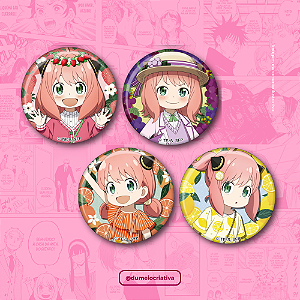 Kit com 4 Bottons Anya - (3,5cm) Broche Alfinete