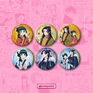 Kit com 6 Bottons Diários de uma Apotecária - (3,5cm) Broche Alfinete