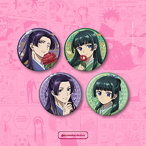 Kit com 4 Bottons Diários de uma Apotecária - (3,5cm) Broche Alfinete