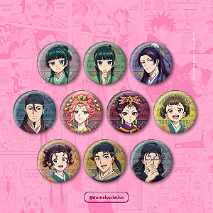 Kit com 10 Bottons Diários de uma Apotecária - (3,5cm) Broche Alfinete