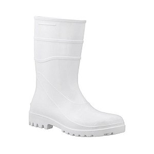 Bota Pvc Bracol 82Bpc600 Sem Bico Com Forro Cano Medio 26Cm Branca Tam.33 Ca37456 (1Par)