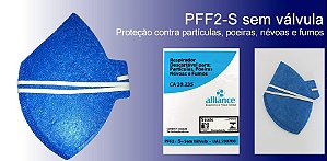 Mascara Descartável Alliance Para Poeiras, Nevoas E Fumos Pff2 Sem Valvúla Ca 39235 (1 Unid)