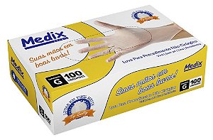 Luva Vinil Transparente Sem Po M/8 - Ca 44531 - Medix Brasil