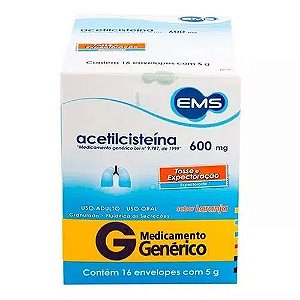 Acetilcisteína Granulado 600mg Genérico EMS 16g