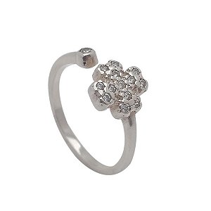 Anel de prata 925 com pedra zircônia regulável