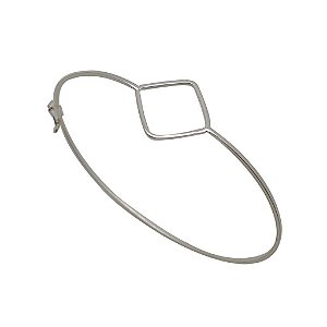 Bracelete de prata 925 rígida losango
