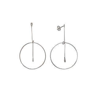 Brincos de prata 925 fio circulo vazado