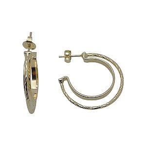 Brincos Folheados a ouro 18k argola dupla