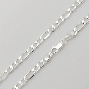 Corrente de prata 925 fígaro masculina 3x1