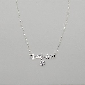Gargantilha de prata 925 gratidão