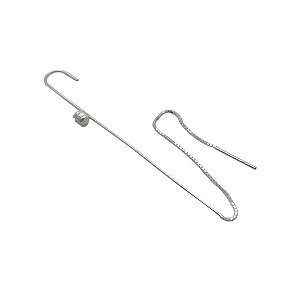 Piercing de prata 925 com pedrinha zircônia e corrente