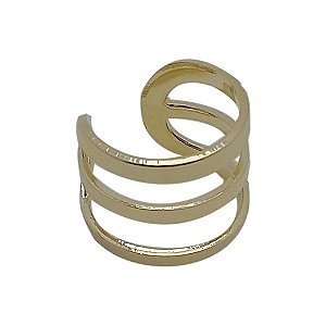 Piercing folheado a ouro 18k traço triplo