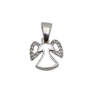Pingente de prata 925 Anjo vazado