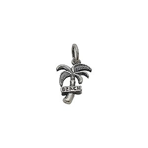 Pingente de prata 925 coqueiro