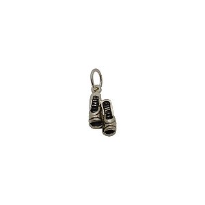 Pingente de prata 925 envelhecida chinelo