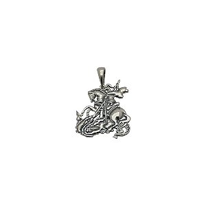 Pingente de prata 925 envelhecida São Jorge