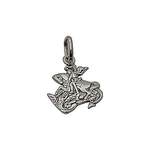 Pingente de prata 925 envelhecida São Jorge