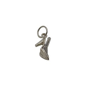 Pingente de prata 925 envelhecida sapato
