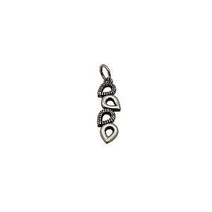 Pingente de prata 925 envelhecido gotas