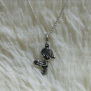 Pingente de prata 925 menino com bola
