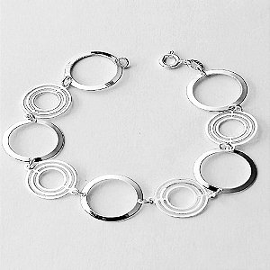 Pulseira de prata 925 argolas