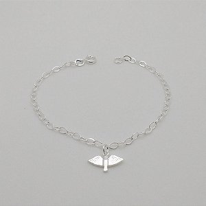 Pulseira de prata 925  berloque espirito santo