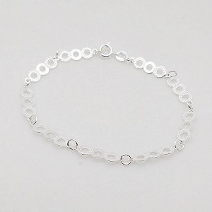 Pulseira de prata 925 círculos