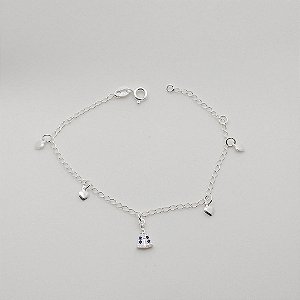 Pulseira de prata 925 coração nossa senhora Aparecida