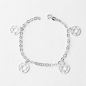 Pulseira de prata 925 estrela de David