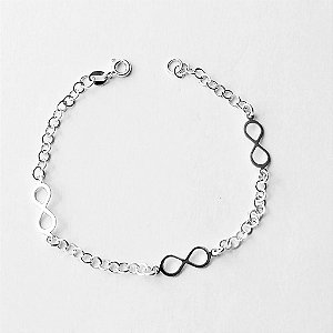 Pulseira de prata 925 infinito balão