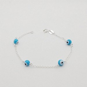 Pulseira de prata 925 olho grego