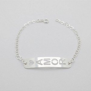 Pulseira de prata 925 plaquinha AMOR