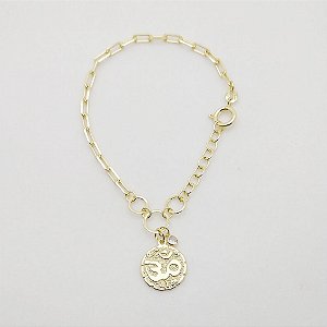 Pulseira folheado a ouro 18k com símbolo Yoga