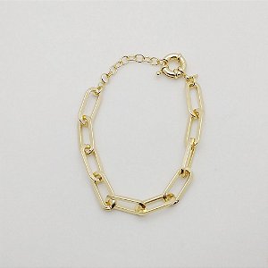 Pulseira folheado a ouro 18k corrente cadeado quadrado com fecho boia