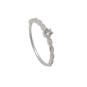 Anel de prata 925  com pedrinha zircônia