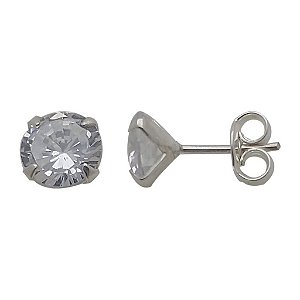 Brincos de prata 925 com pedrinha de zircônia