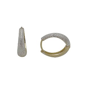 Brincos Folheados a ouro 18k argola com detalhe fosco