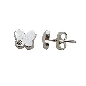 Brincos de prata 925 Borboleta strass.