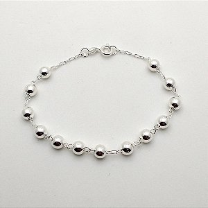 Pulseira de prata 925 bolas