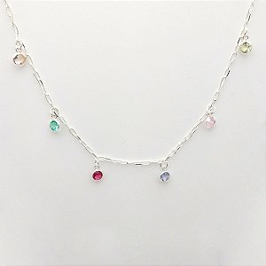 Gargantilha de prata 925 Chocker mini zircônia