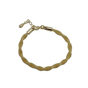 Pulseira  folheada a ouro 18k corrente fio torcido com extensor