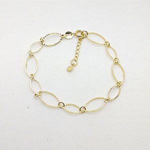 Pulseira folheado a ouro 18k elo oval