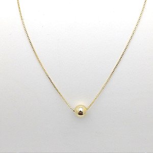 Gargantilha folheado a ouro 18k bolinha