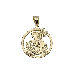 Pingente folheado a ouro 18k São Jorge