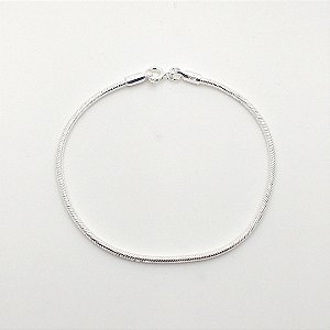 Pulseira de prata 925 rabo de rato redondo