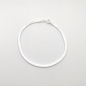 Pulseira de prata 925 rabo de rato retângulo
