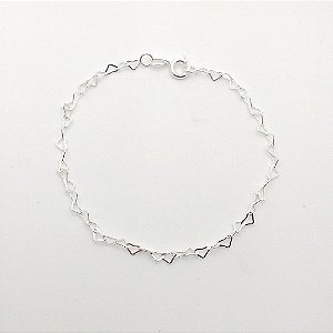 Pulseira de prata 925 elo coração