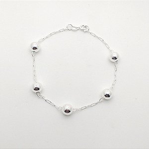 Pulseira de prata 925 bolinhas